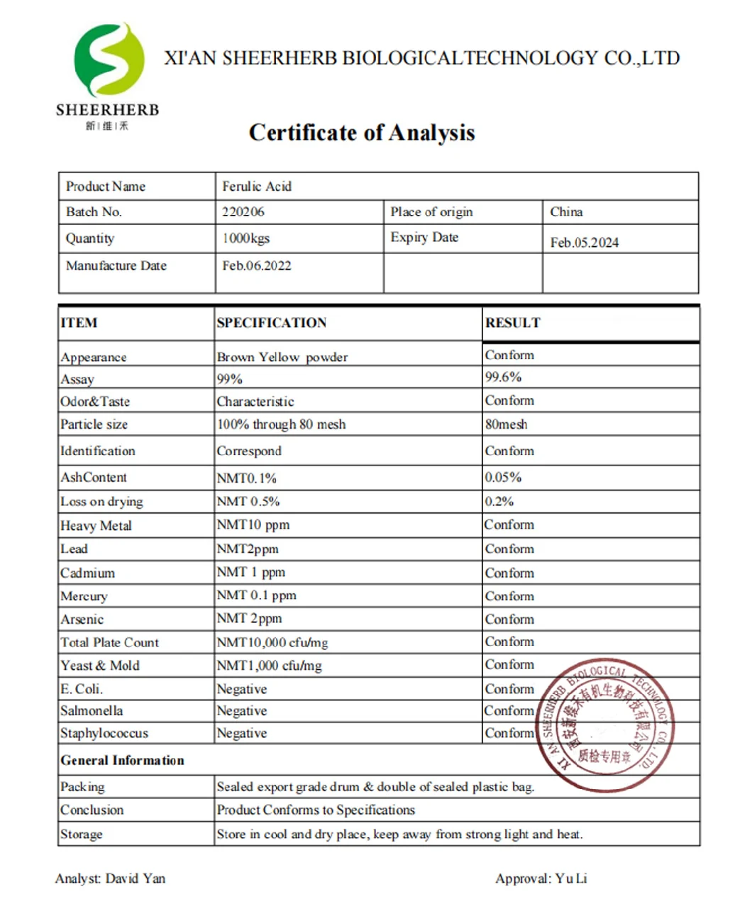 Hight Quality Rice Bran Extract Ferulic Acid Powder Synthetic Ferulic Acid