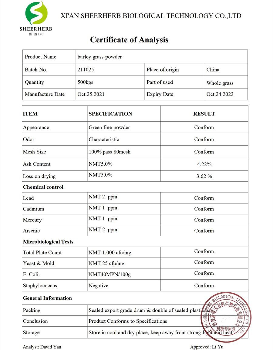 barley grass extract powder